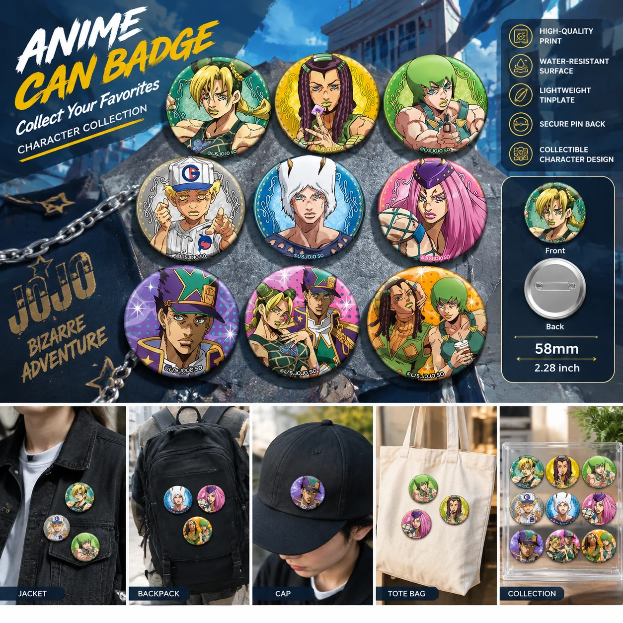 Anime Merchandise Keychain - JoJo Bizarre Adventure Stone Ocean Jolyne