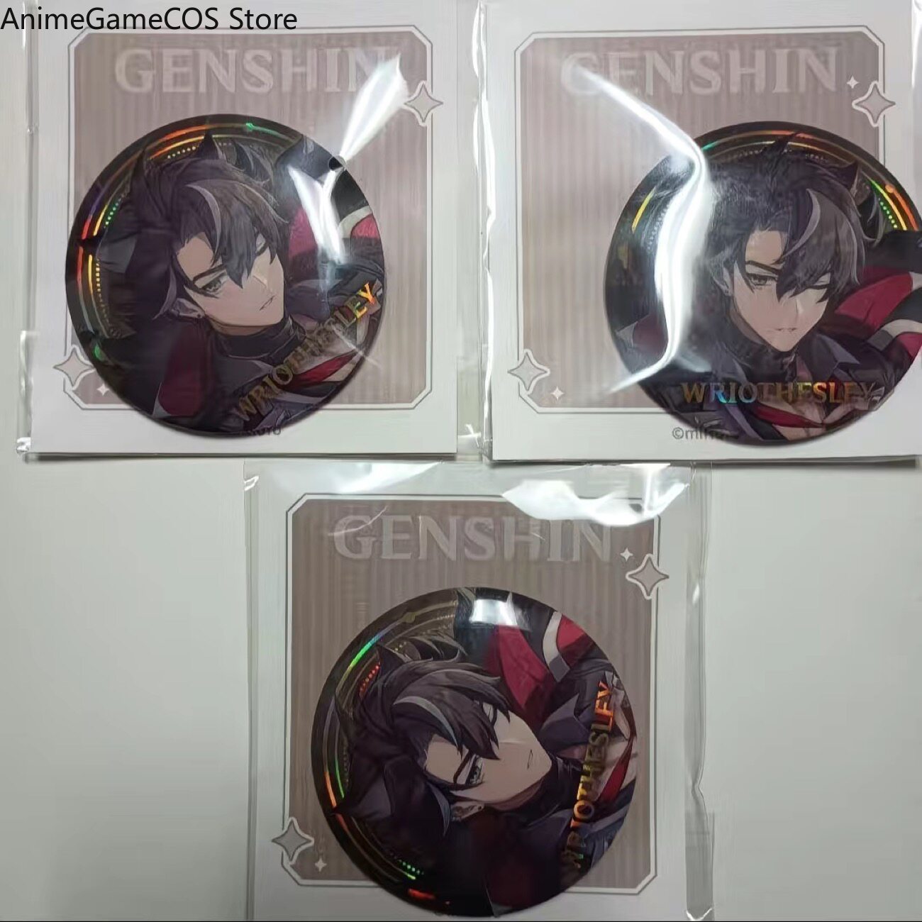 Pin Button Badge - Anime Genshin Impact Wriothesley Neuvillette Statuetta