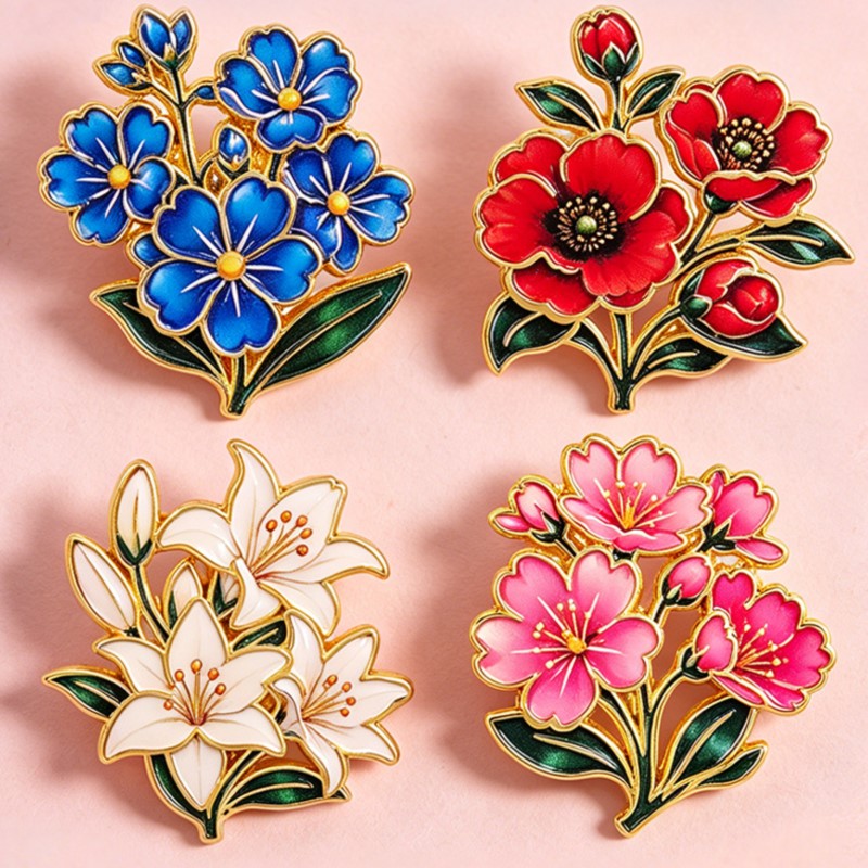 Spilla smaltata floreale vinta - Enamel Pin Set recensione e prezzo